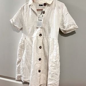 Zara NWT eyelet mini dress
